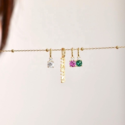 Collier en argent blanc CZ 4mm 925 Collier en pierre de zircon