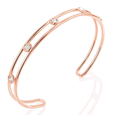 Bracelet à manchette en zirconium cube en diamant de platine Largeur 6 mm Bracelet à manchette CZ
