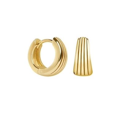 ECO 925 Argent Sterling Boucles d'oreilles Huggie or blanc plaqué pour l'anniversaire