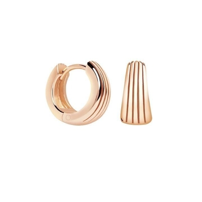 ECO 925 Argent Sterling Boucles d'oreilles Huggie or blanc plaqué pour l'anniversaire