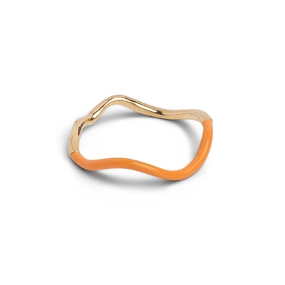 925 Sterling Silver 18k Gold Pink Enamel Band Rings Pour Les Femmes Les Filles