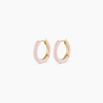 Logo personnalisé Chunky 18K Hoop doré Turquoise couleur émail 925 Sterling Silver Huggies Boucles d'oreilles