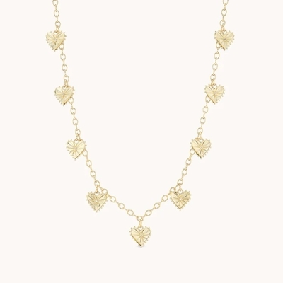 Collier en laiton en forme de cœur pour femme