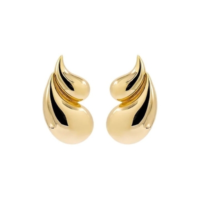 2024 Double Teardrop Fashion Boucles d'oreilles en or 18K et acceptation du logo personnalisé