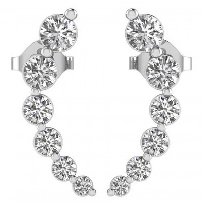 Des boucles d'oreilles en argent sterling 925 en zircon blanc cubique en or rose plaqué