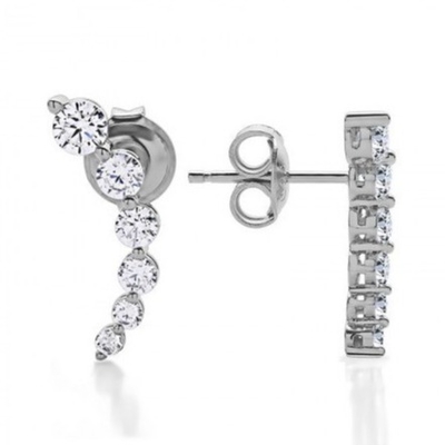 Des boucles d'oreilles en argent sterling 925 en zircon blanc cubique en or rose plaqué