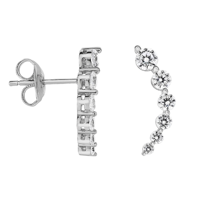 Des boucles d'oreilles en argent sterling 925 en zircon blanc cubique en or rose plaqué