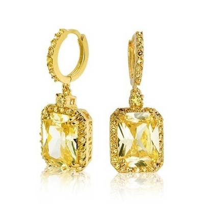 925 argent sterling Matériau de type Top Vente Blanc or Plated pendule Boucles d'oreilles de mariée
