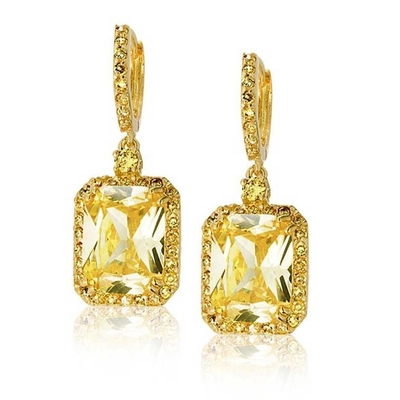 925 argent sterling Matériau de type Top Vente Blanc or Plated pendule Boucles d'oreilles de mariée