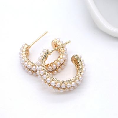 Accessoires pour femmes Boucles d'oreilles en argent sterling 925 avec mère de perle claire CZ