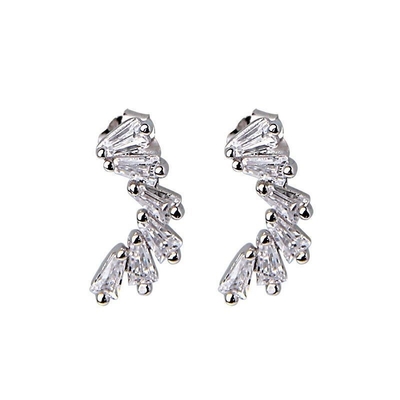 Boucles d'oreilles en zirconium pour femmes bijoux Vermeil Boucles d'oreilles glacées