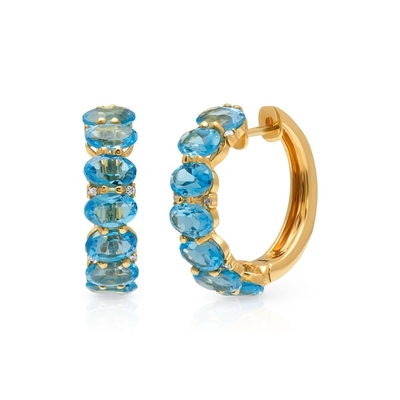 925 Sterling Silver Ovale Vert CZ Boucles d'oreilles en crochet pour femmes 18K Or Half Eternity Band