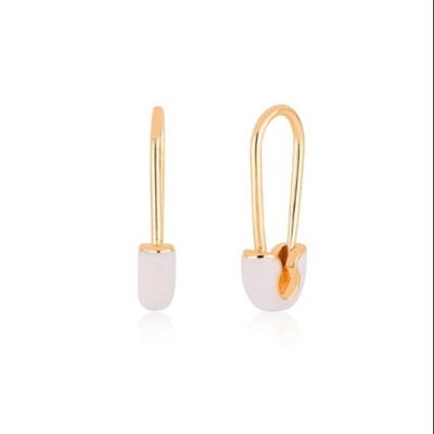 Boucles d'oreilles à épingles de mode pour femmes en argent sterling 925 ornées d'une finition en goutte d'émail bleu
