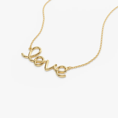 Collier d'amour en argent solide 925 14K plaqué en or Collier d'amour en argent solide 14K Collier d'amour en argent solide 925 Collier d'amour en or pour femmes Cadeau de la Saint-Valentin