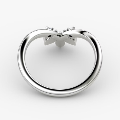 Les nouveaux arrivants conçoivent des anneaux élégants 925 Sterling Silver 18K Gold Petal Crown Band