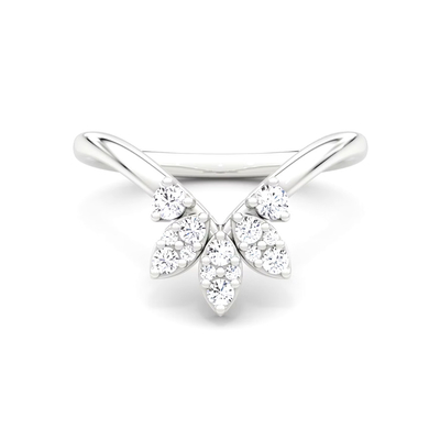 Les nouveaux arrivants conçoivent des anneaux élégants 925 Sterling Silver 18K Gold Petal Crown Band