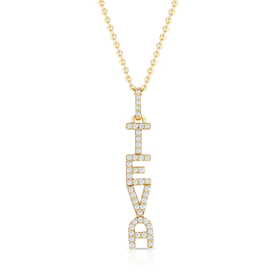 Élégante 925 Sterling Argent 14K Or MAMA Collier flottant Long Collier