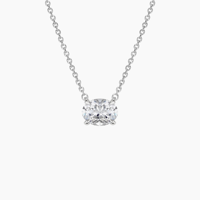 Coupe ovale 5A Zirconia blanche coube pendentif de pierre précieuse brillante Colliers pour femmes bijoux classiques