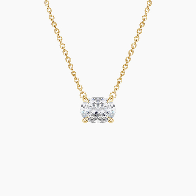 Coupe ovale 5A Zirconia blanche coube pendentif de pierre précieuse brillante Colliers pour femmes bijoux classiques