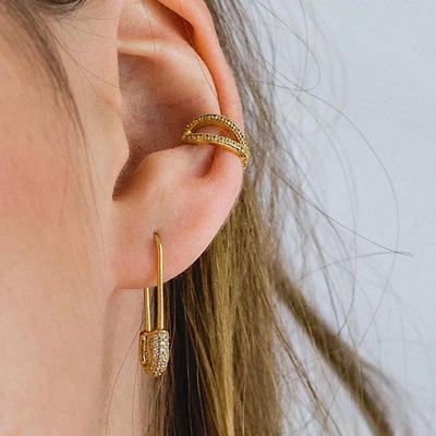 Boucles d'oreilles en argent 925 avec diamant brésilien