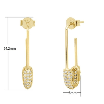 Boucles d'oreilles en argent 925 avec diamant brésilien