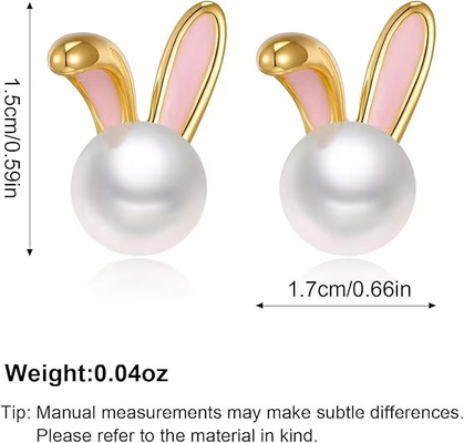 Lapin de Pâques Boucles d'oreilles de perle Dignité Zircon étalons lapin carotte Cute bijoux cadeaux
