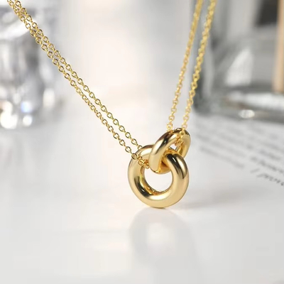 Délicieux collier rond, 14 carats d'or plaqué 925 Sterling Silver Collier rond pour femmes, collier mat
