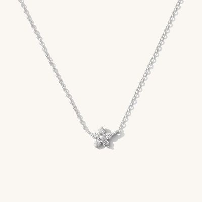 Collier fleur en argent sterling 925, exquis et tendance, plaqué rhodium, pour fiançailles, mariage, fête, cadeau parfait pour les amies