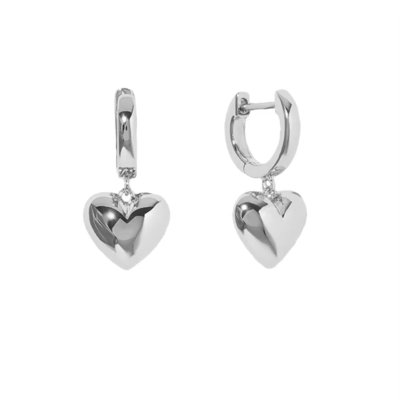 Boucles d'oreilles pendantes en forme de cœur creux en plaqué or 18 carats pour occasion cadeau