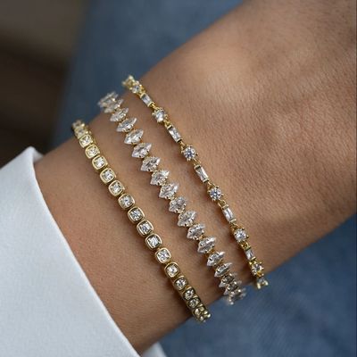Bracelet de tennis en zirconium de 3 mm 925 argent 14K or plaqué bijoux unisexes