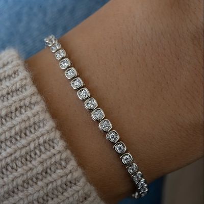 Bracelet de tennis en zirconium de 3 mm 925 argent 14K or plaqué bijoux unisexes