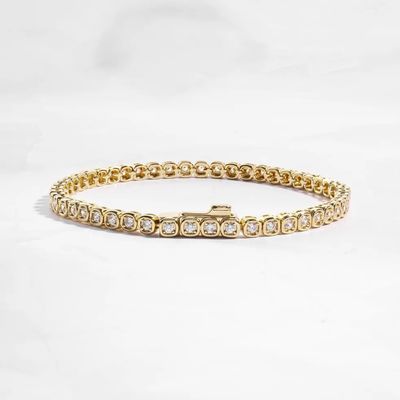 Bracelet de tennis en zirconium de 3 mm 925 argent 14K or plaqué bijoux unisexes