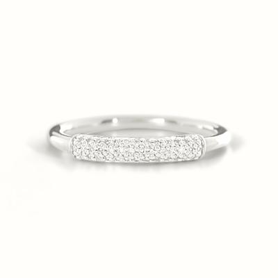Bague empilable en argent sterling 925 plaqué or 18 carats avec oxydes de zirconium pour femmes