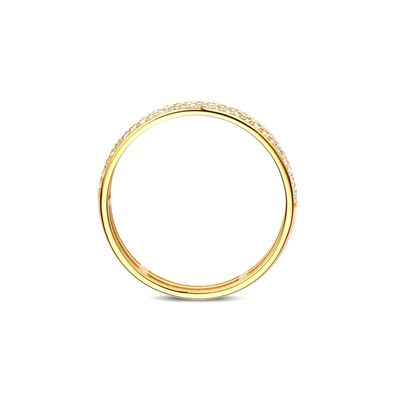 925 Sterling Silver 18K plaqué en or CZ demi-éternité