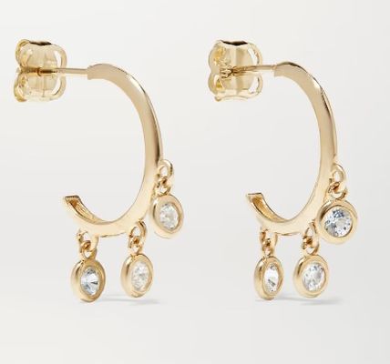 Boucles d'oreilles en cuivre plaqué 14K en or avec réglage de bezel en zircon