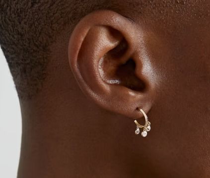 Boucles d'oreilles en cuivre plaqué 14K en or avec réglage de bezel en zircon