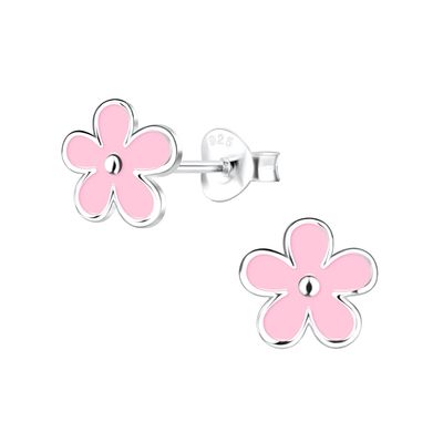 Boucles d'oreilles à clous hypoallergéniques pour enfants en argent sterling 925 plaqué or 18 carats