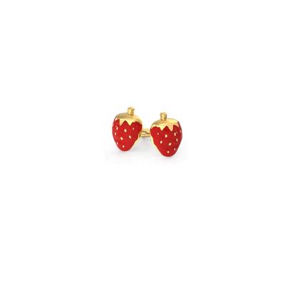 Boucles d'oreilles à tige fraise en argent sterling 925 pour enfants, pureté 92,5 %