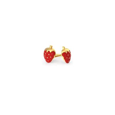 Boucles d'oreilles à tige fraise en argent sterling 925 pour enfants, pureté 92,5 %