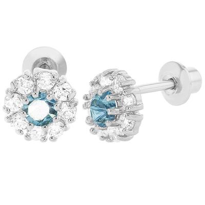 925 Boucles d'oreilles en argent à fleurs avec CZ pour enfants 30PRS MOQ