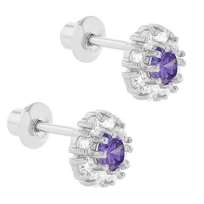 925 Boucles d'oreilles en argent à fleurs avec CZ pour enfants 30PRS MOQ