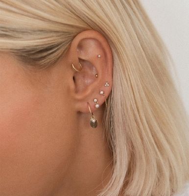 18K Gold Vermeil Freshwater White Pearl Stud Earrings in 925 Sterling Silver for Women