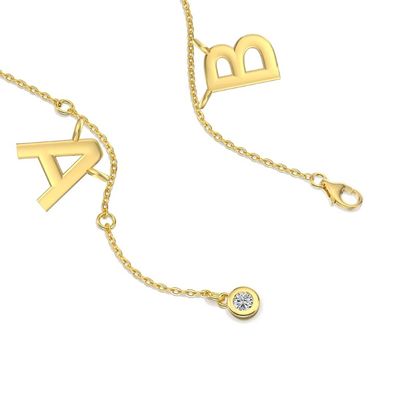 Dainty Custom Name Necklace in 925 Sterling Silver with Initial Letter Pendant - Fine Jewelry for Women