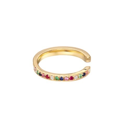 Jeux de pavé arc-en-ciel classique pour femmes Cube Zircon 925 Sterling Ornelier en argent