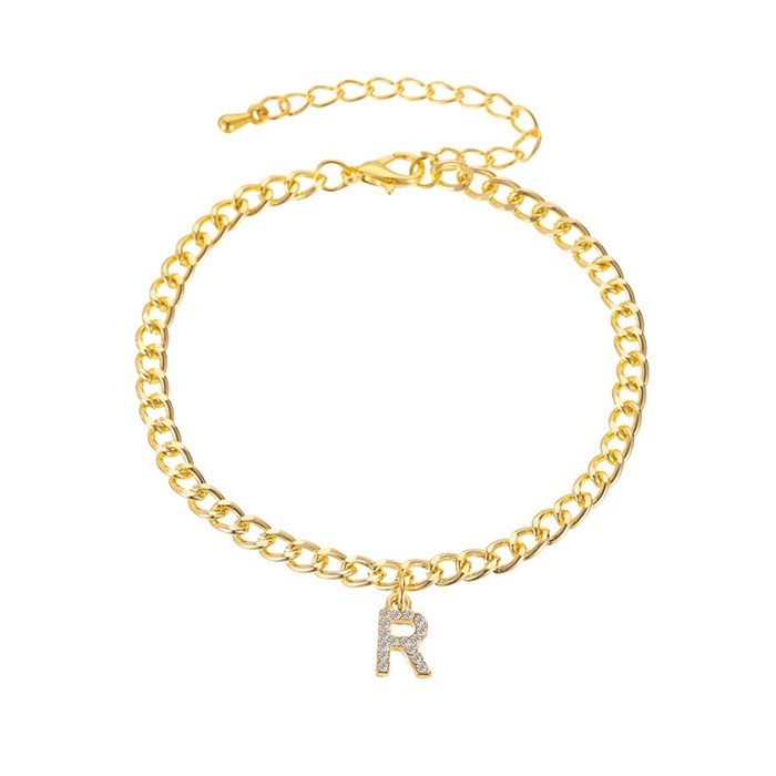 Personnalisé 18K plaqué en or de la mode de laiton cubain chaîne de lien de bracelet de tennis pour femmes