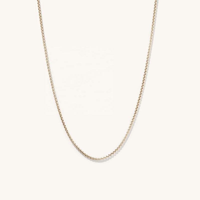 Chaîne de collier de boîte ronde en or 18K faite à la main avec expédition rapide et logo personnalisable