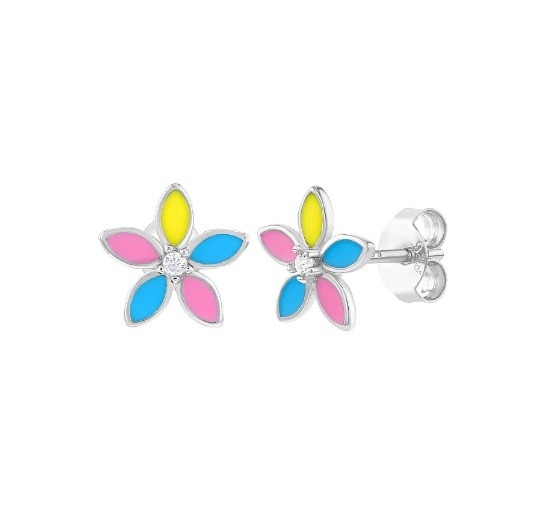 Des boucles d'oreilles en argent sterling 925 en émail jaune