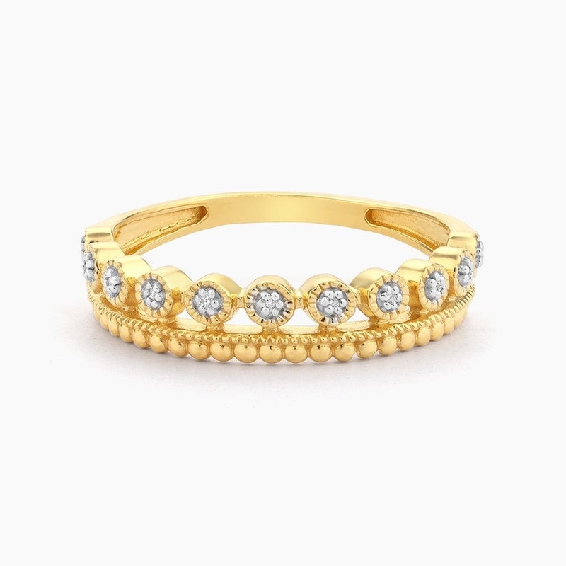 925 Sterling Silver Style CLASSIC Vente en gros d'une bague pour femme empilable avec des perles plaquées en or