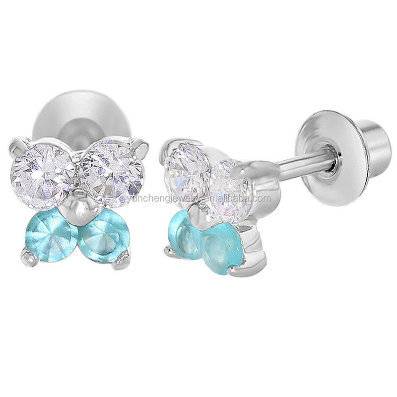 Des boucles d'oreilles pour enfants personnalisées 925 Sterling Silver