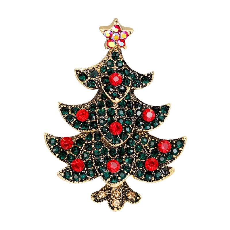 En cuivre broche d'arbre de Noël épingle d'arbre de Noël Vintage